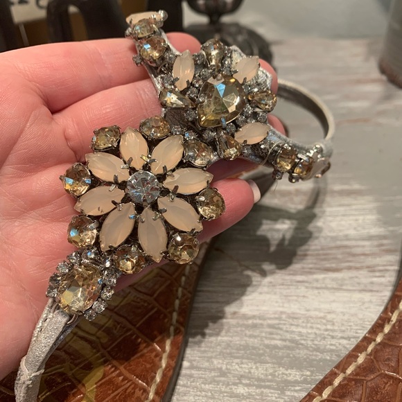 Sam Edelman silver ‘Lea’ Rhinestone ankle strap sandals 7M - Picture 6 of 11